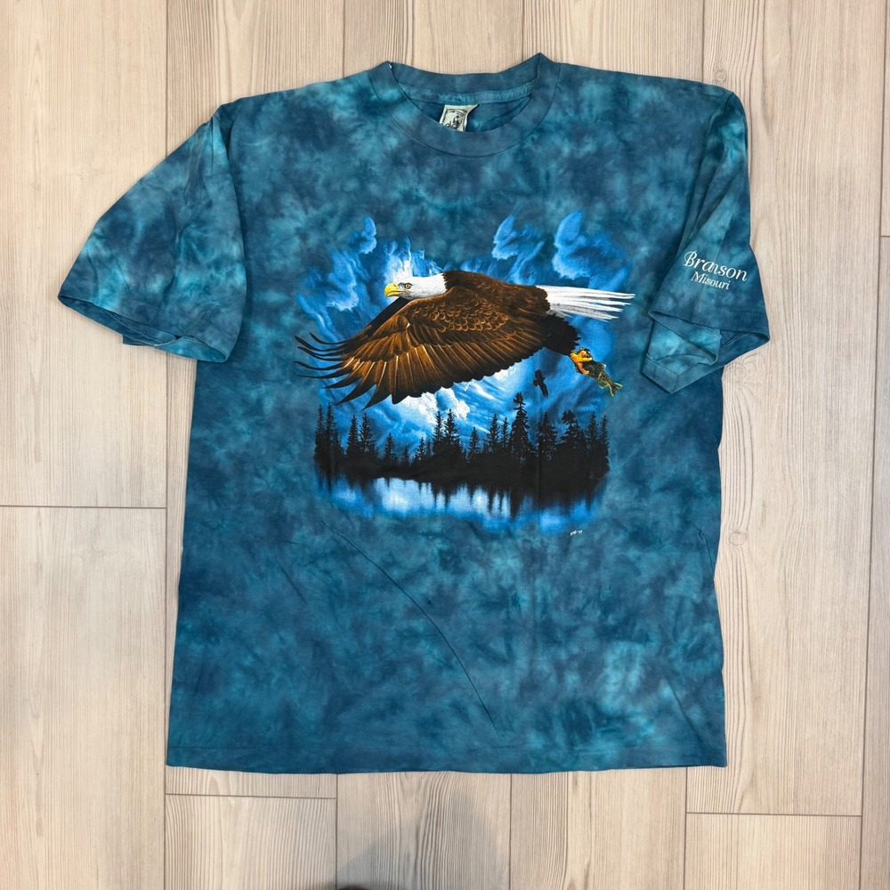 Vintage 1999 Alore Bald Eagle Tie Dye T-Shirt Mens XL Branson Missouri USA Made